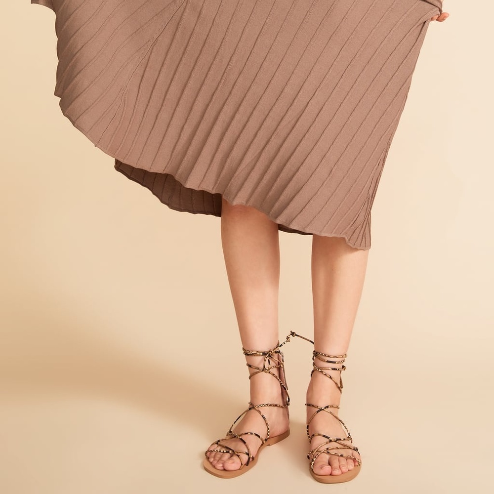 NWT Zara Animal Print Gladiator Sandals